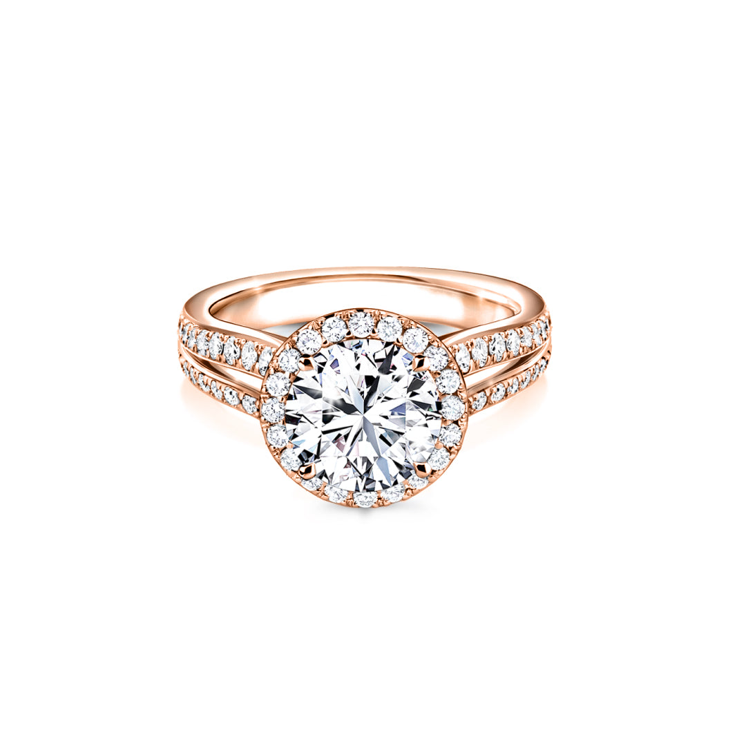 Brilliant Cut Split Band Diamond Engagement Ring