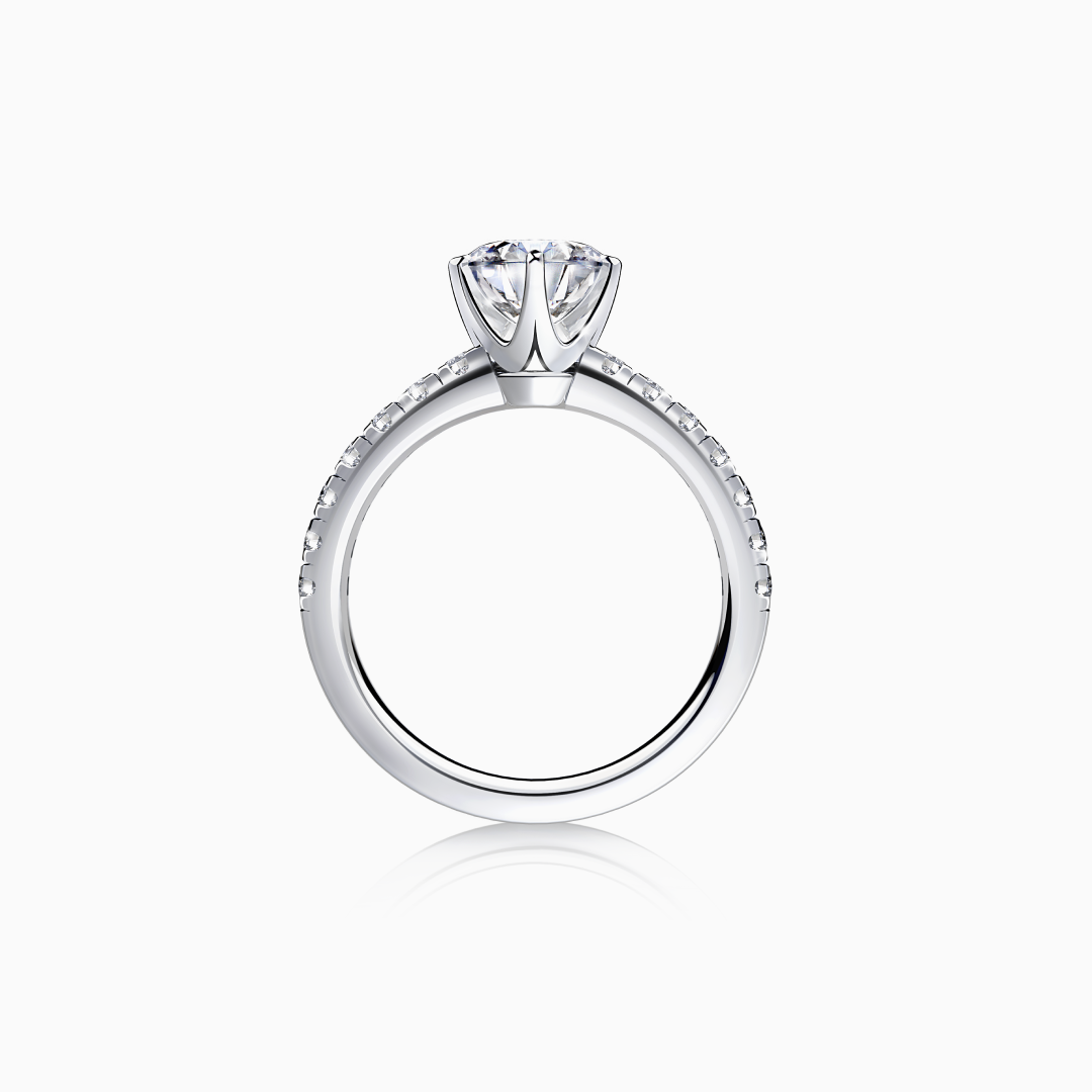 Modern Brilliant Cut Diamond Band Engagement Ring
