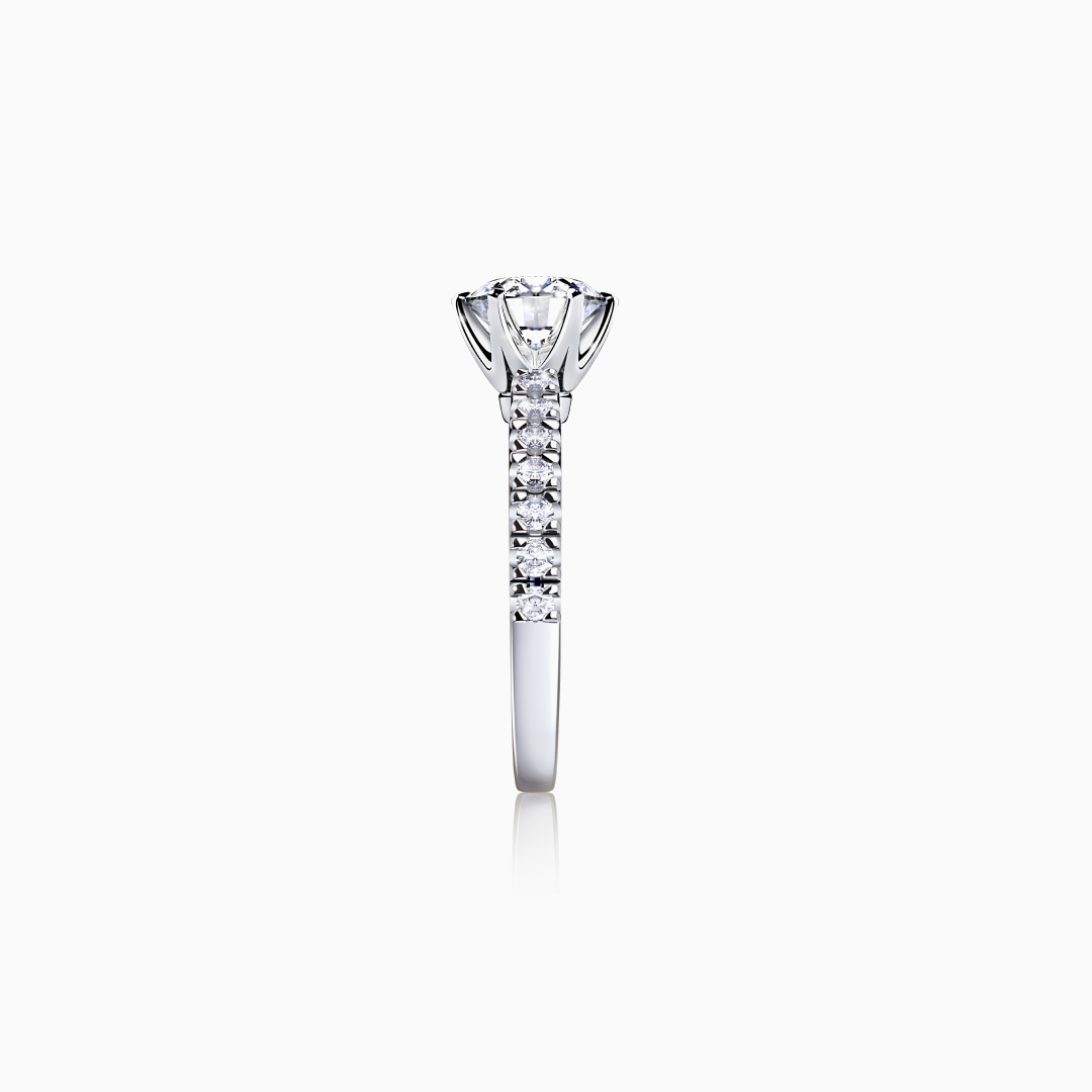 Modern Brilliant Cut Diamond Band Engagement Ring