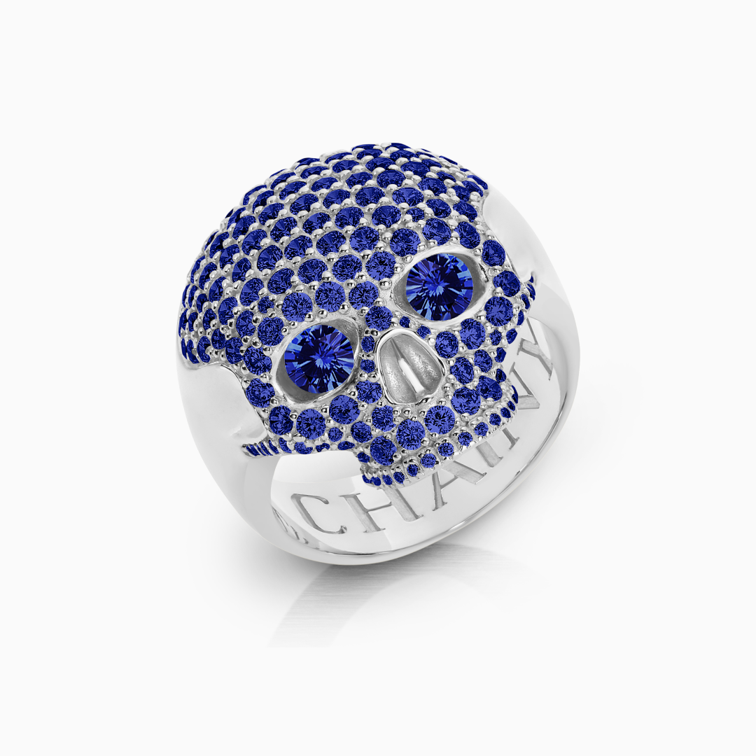 Savage Skull Ring Pave Stones