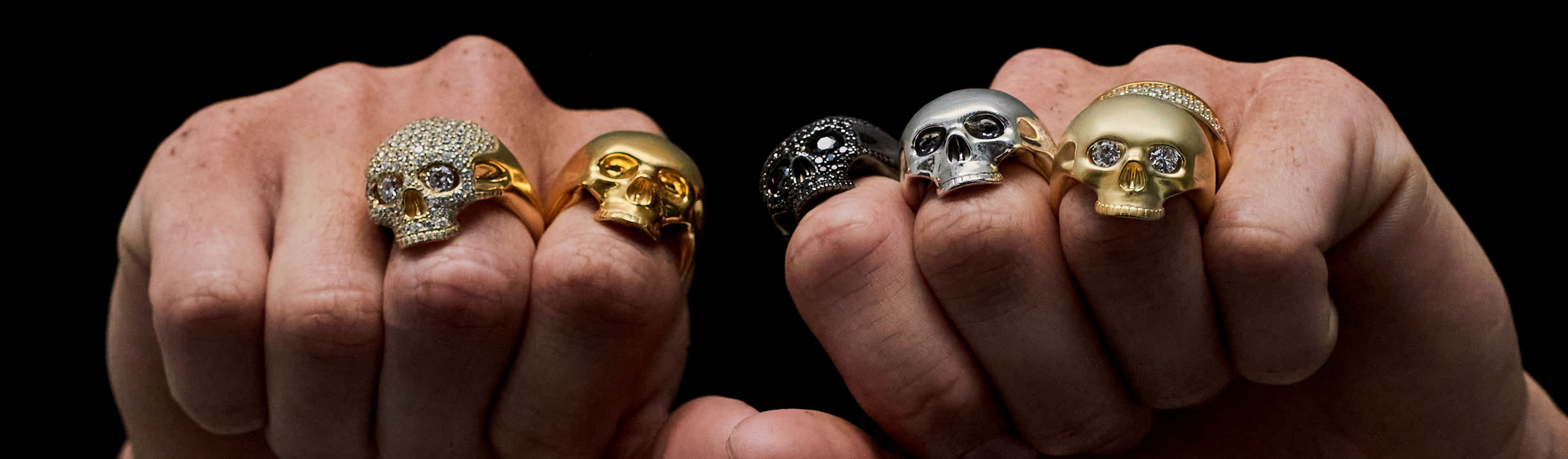 Chainy Collection Men's Skull Rings
