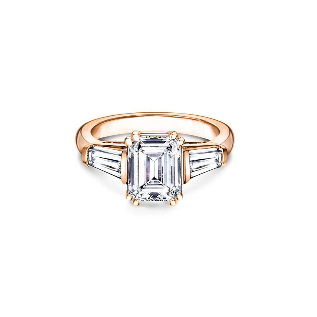 Emerald Cut Tapered Baguette Engagement Ring