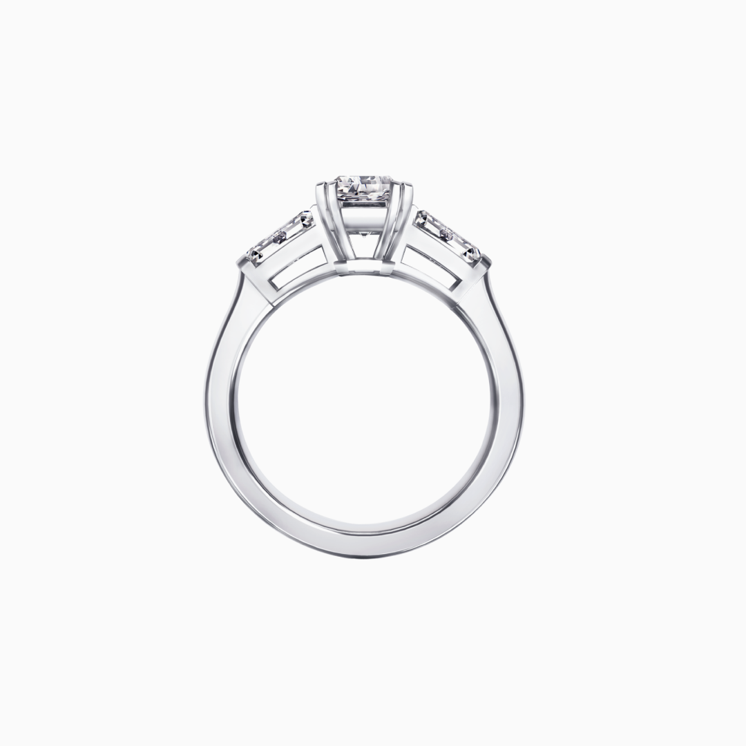 Emerald Cut Tapered Baguette Engagement Ring